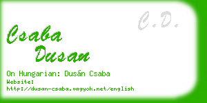 csaba dusan business card